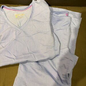 Healing Hands Women’s Light Blue Scrub Set – Top & Bottom, Moisture Wicking, S